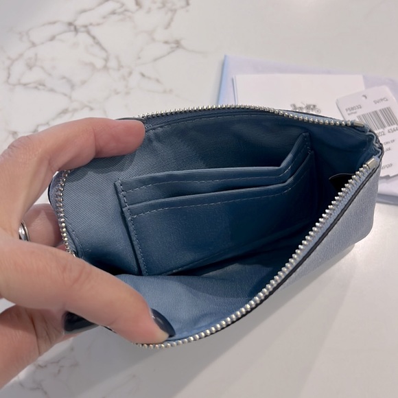 Coach Leather Corner Zip Wristlet Clutch - Picture 4 of 5